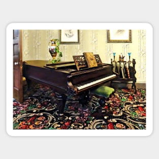 Elegant Piano in Victorian Parlor Sticker